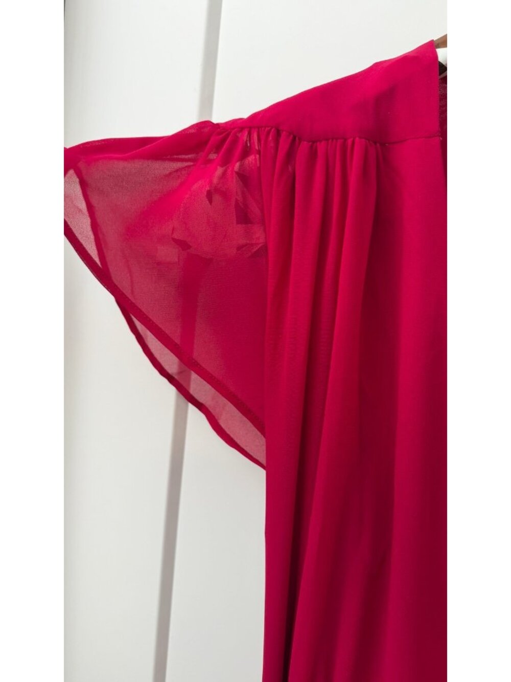 New York and Company Eva Mendes Dress Sz L Magenta Wrap Maxi - Picture 6 of 11